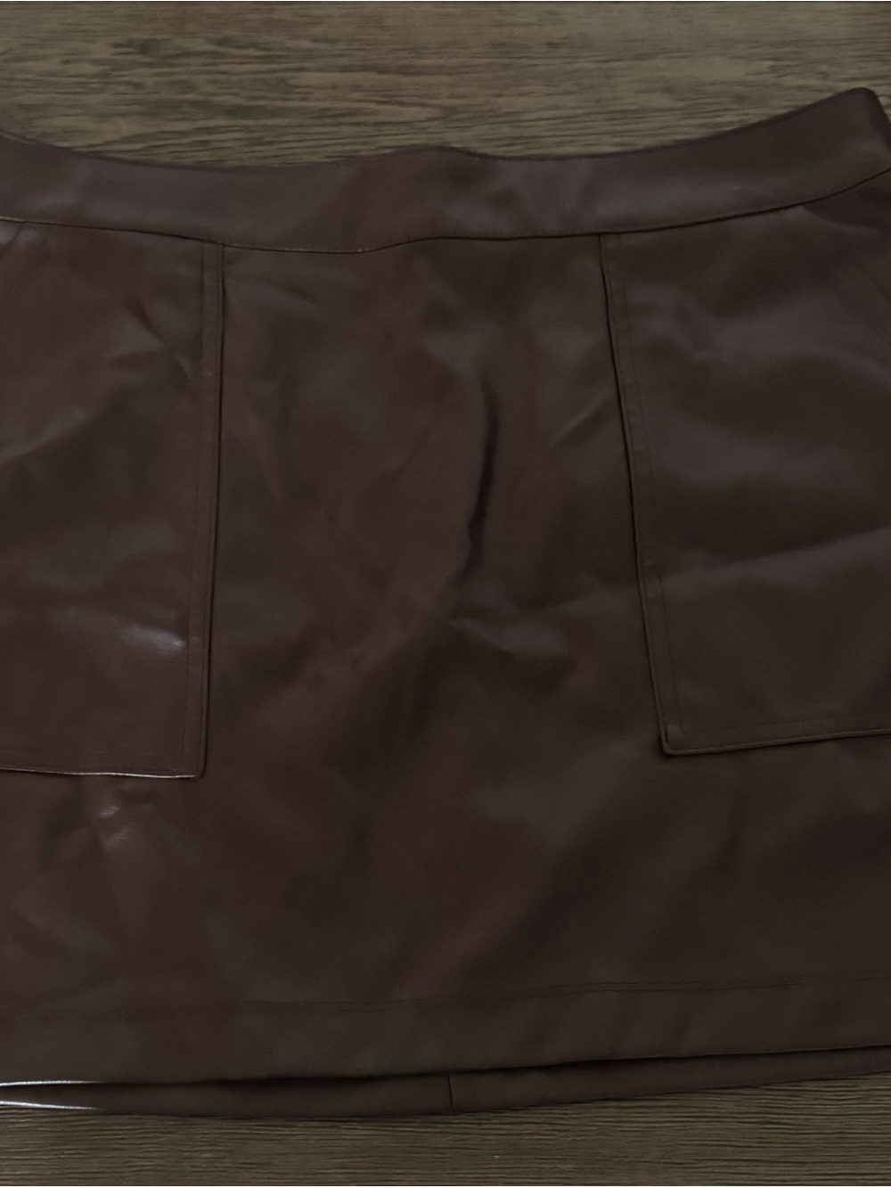 a new day Chocolate Brown Faux Leather Mini Skirt